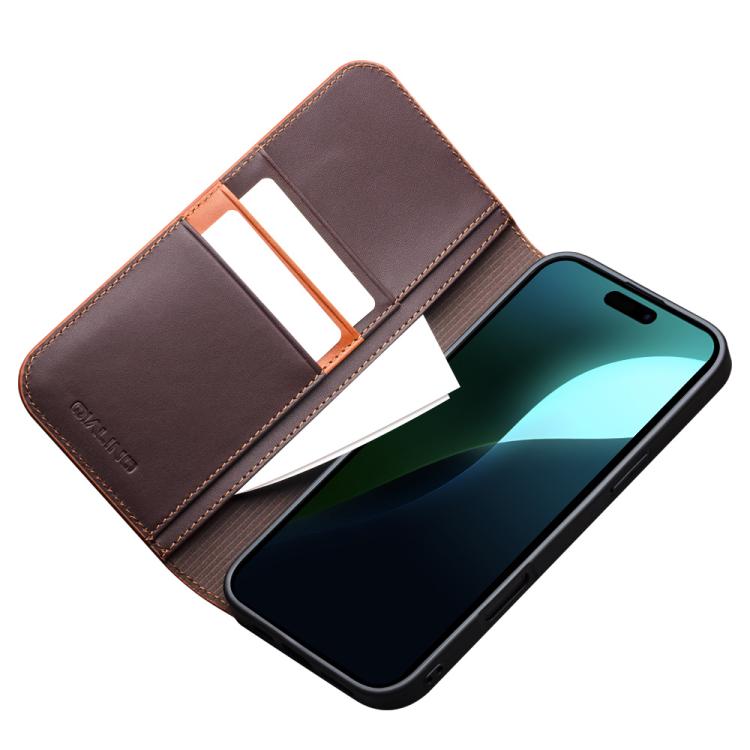 For iPhone 16 QIALINO Classic Gen2 Genuine Leather Phone Case(Brown) - iPhone 16 Cases by QIALINO | Online Shopping UK | buy2fix