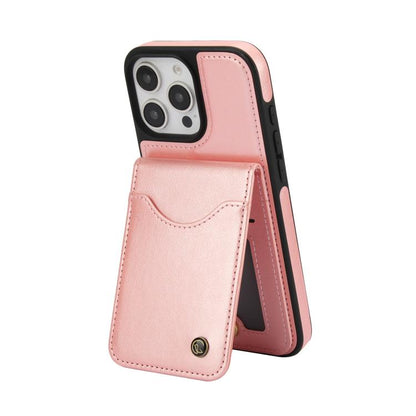 For iPhone 16 Pro Max AwQuer Vertical Flip Card Bag Holder Leather Phone Case(Rose Gold) - iPhone 16 Pro Max Cases by Awquer | Online Shopping UK | buy2fix