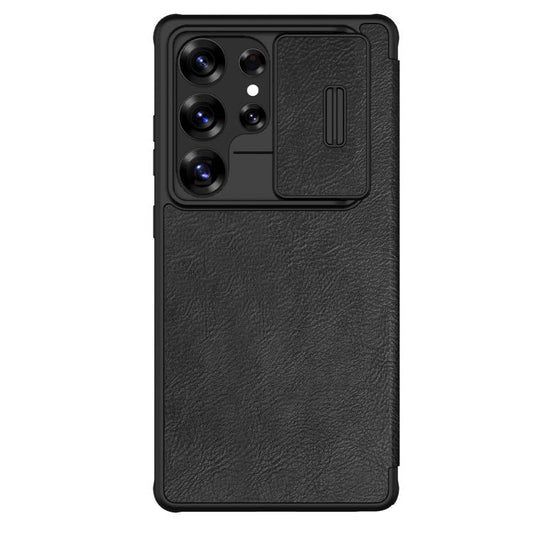 For Samsung Galaxy S25 Ultra 5G NILLKIN QIN Series Pro Sliding Camera Cover Design Leather Phone Case(Black) - Galaxy S25 Ultra 5G Cases by NILLKIN | Online Shopping UK | buy2fix