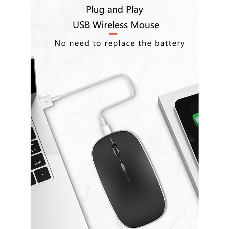 WIWU Wimic Lite WM101 2.4G Simple Office Home Rechargeable Mute Wireless Mouse(Black) - Wireless Mice by WIWU | Online Shopping UK | buy2fix