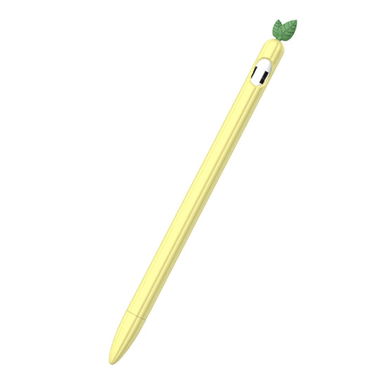 For Apple Pencil 1 Contrasting Color Mint Leaf Silicone Non-slip Protective Cover(Yellow) - Pencil Accessories by buy2fix | Online Shopping UK | buy2fix