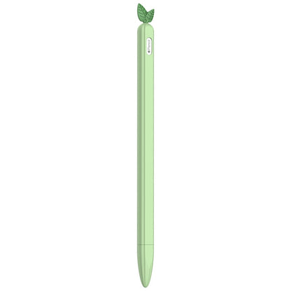 For Apple Pencil 2 Contrasting Color Mint Leaf Silicone Non-slip Protective Cover(Green) - Pencil Accessories by buy2fix | Online Shopping UK | buy2fix