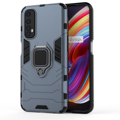 For OPPO Realme 7 PC + TPU Shockproof Protective Case with Magnetic Ring Holder(Navy Blue) - Realme Cases by buy2fix | Online Shopping UK | buy2fix