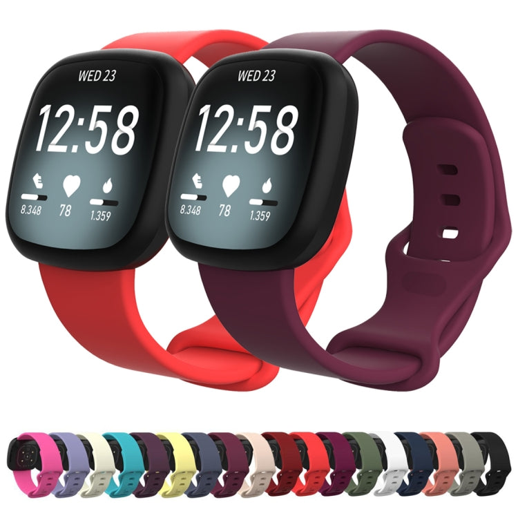 For Fitbit Versa 4 / Versa 3 / Sense 2 / Sense Silicone Watch Band, Size: L(Pink) - Watch Bands by buy2fix | Online Shopping UK | buy2fix