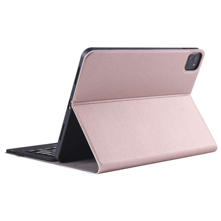 A098B-A Detachable ABS Ultra-thin Bluetooth Keyboard + TPU Tablet Case for iPad Air 4 10.9 inch (2020), with Stand & Pen Slot & Touch(Rose Gold) - For iPad Air by buy2fix | Online Shopping UK | buy2fix