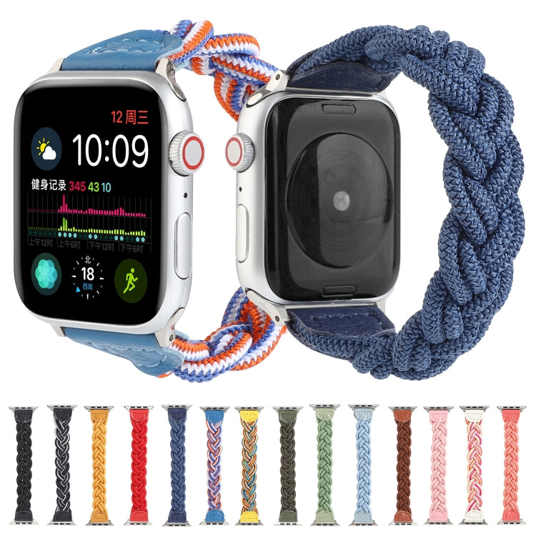 Elastic Woven Watch Band For Apple Watch Ultra 49mm&Watch Ultra 2 49mm / Series 9&8&7 45mm / SE 3&SE 2&6&SE&5&4 44mm / 3&2&1 42mm, Length:130mm(Black White) - Watch Bands by buy2fix | Online Shopping UK | buy2fix