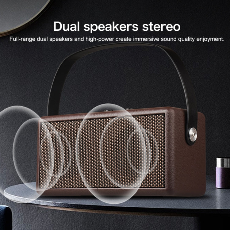 D30 Portable Subwoofer Wooden Bluetooth 4.2 Speaker, Support TF Card & 3.5mm AUX & U Disk Play(Black) - Desktop Speaker by buy2fix | Online Shopping UK | buy2fix