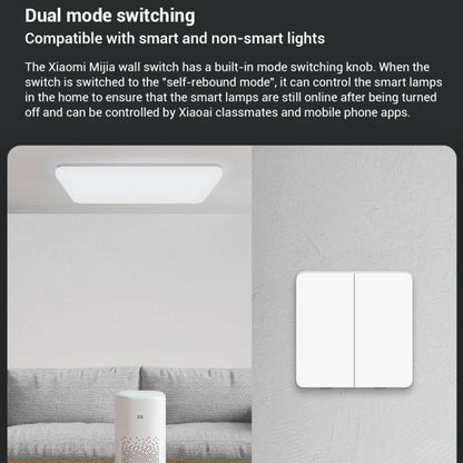 Original Xiaomi Mijia Double Control Wall Switch, Double Button(White) - Smart Switch by Xiaomi | Online Shopping UK | buy2fix