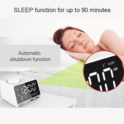 K11 Bluetooth Alarm Clock Speaker Creative Digital Music Clock Display Radio with Dual USB Interface, Support U Disk / TF Card / FM / AUX, EU Plug(Black) - Alarm Clocks by buy2fix | Online Shopping UK | buy2fix