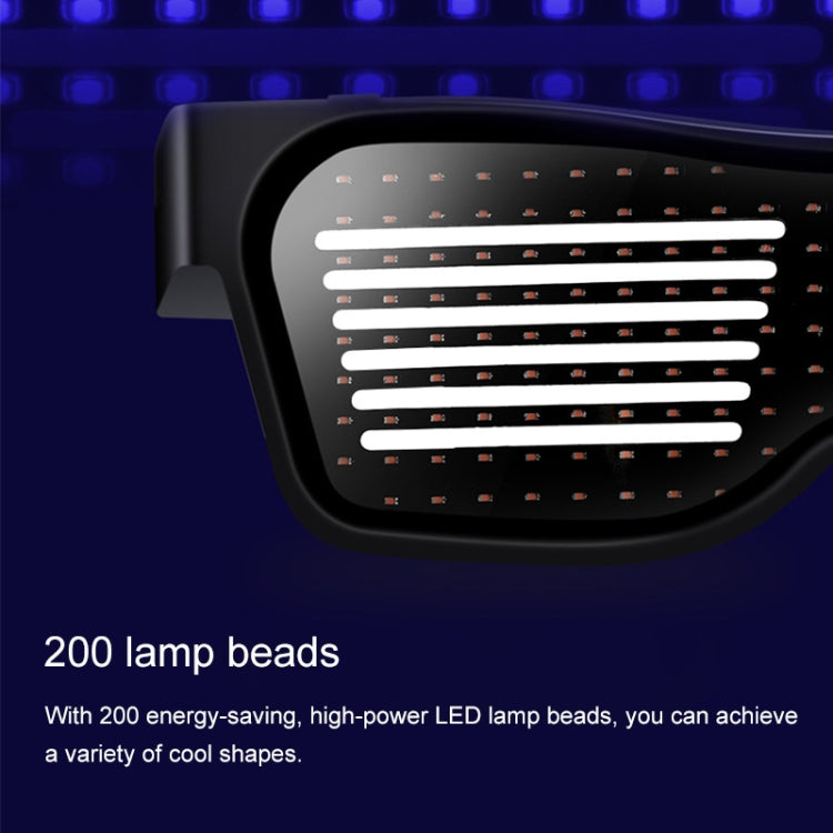 Night Club Bar Disco LED Light-emitting USB Charging Shutter APP Bluetooth Glasses (Red) - Glow Party Supplies by buy2fix | Online Shopping UK | buy2fix