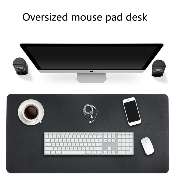 Multifunction Business Double Sided PU Leather Mouse Pad Keyboard Pad Table Mat Computer Desk Mat, Size: 80 x 40cm(Blue + Yellow) - Desk Pads by buy2fix | Online Shopping UK | buy2fix