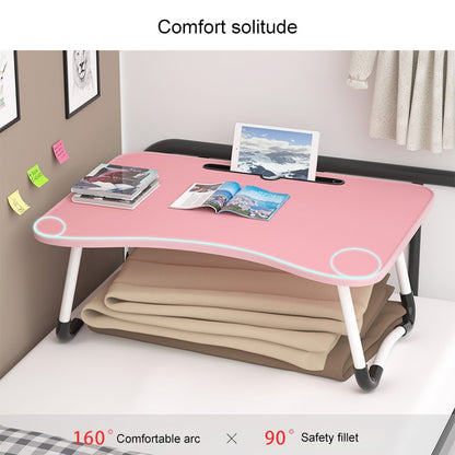 W-shaped Non-slip Legs Adjustable Folding Portable Writing Desk Laptop Desk with Card Slot(Pink) - Laptop Stand by buy2fix | Online Shopping UK | buy2fix