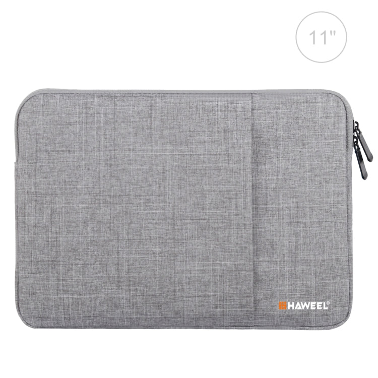 HAWEEL 11 inch Sleeve Case Zipper Briefcase Carrying Bag For Macbook, Samsung, Lenovo, Sony, DELL Alienware, CHUWI, ASUS, HP, 11 inch and Below Laptops / Tablets(Grey) - 10 - 11 inch by HAWEEL | Online Shopping UK | buy2fix