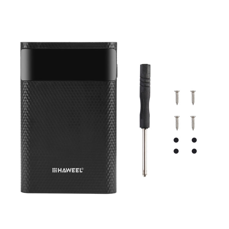 HAWEEL DIY 4x 18650 Battery (Not Included) 12000mAh Dual-way QC Charger Power Bank Shell Box with 2x USB Output & Display,  Support QC 2.0 / QC 3.0 / FCP / SFCP /  AFC / MTK / BC 1.2 / PD(Black) - Power Bank Box by HAWEEL | Online Shopping UK | buy2fix