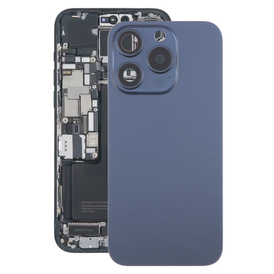 For iPhone 15 Pro Battery Back Cover with Camera Lens Cover + MagSafe Magnet(Blue) - Back Cover by buy2fix | Online Shopping UK | buy2fix