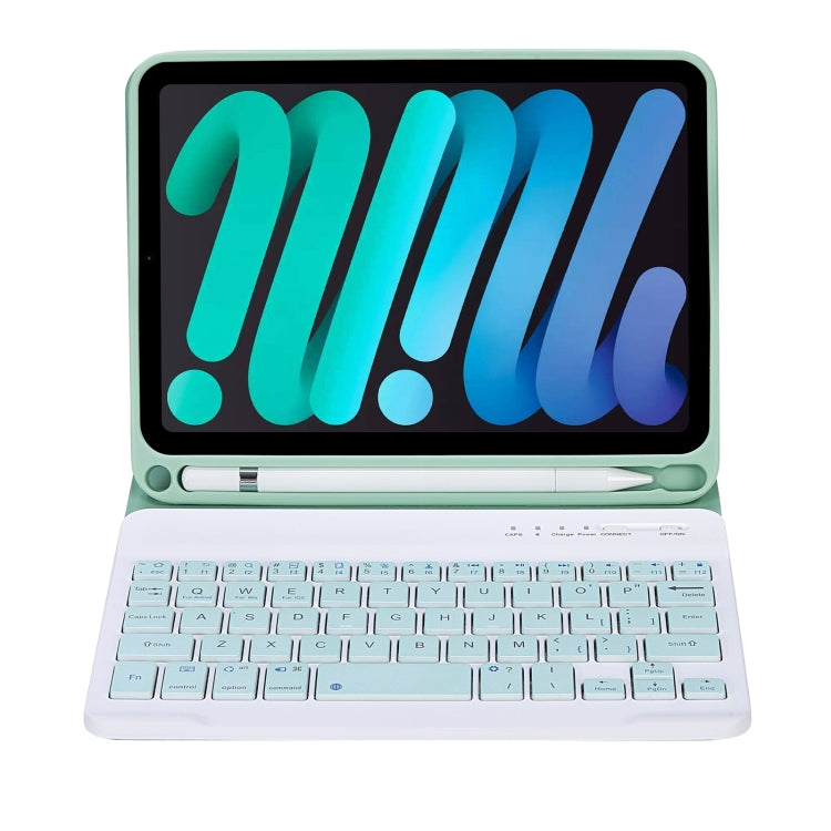 C06B Ultra-thin Candy Colors Bluetooth Keyboard Tablet Case for iPad mini 6, with Stand & Pen Slot (Green) - For iPad mini by buy2fix | Online Shopping UK | buy2fix