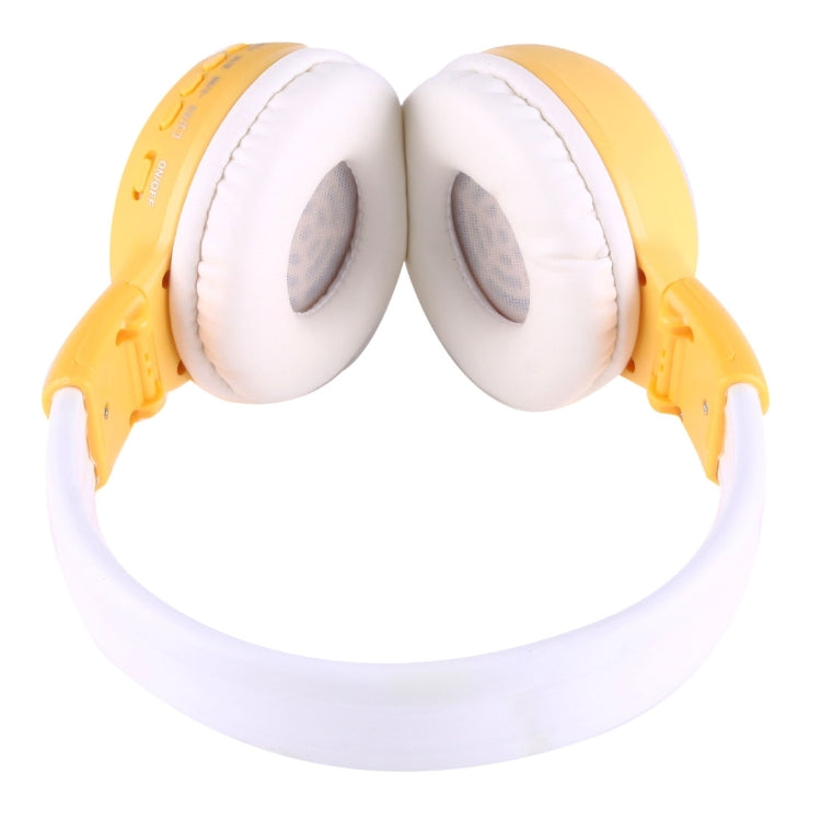 BS-N65 Headband Folding Stereo HiFi Wireless Headphone Headset with LCD Screen & TF Card Slot & LED Indicator Light & FM Function(Yellow) - Headset & Headphone by buy2fix | Online Shopping UK | buy2fix