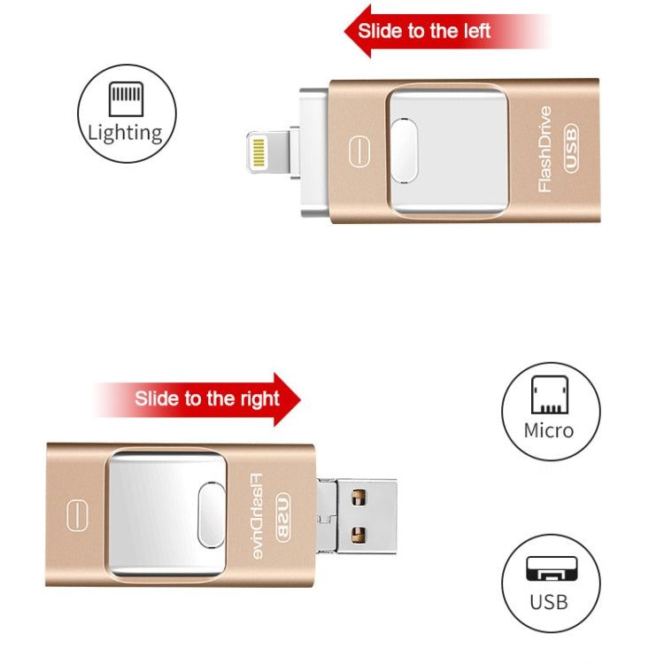 8GB USB 3.0 + 8 Pin + Mirco USB Android iPhone Computer Dual-use Metal Flash Drive (Silver) - U Disk & Card Reader by buy2fix | Online Shopping UK | buy2fix