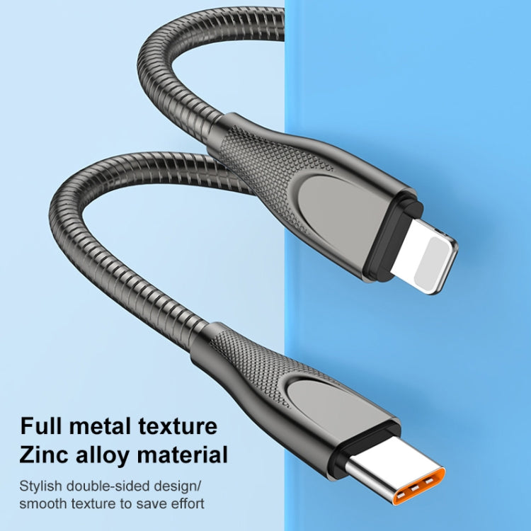 ADC-009 USB-C / Type-C to 8 Pin Zinc Alloy Hose Fast Charging Data Cable, Cable Length: 1m (Silver) - 2 in 1 Cable by buy2fix | Online Shopping UK | buy2fix