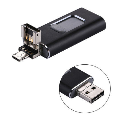 easyflash RQW-01B 3 in 1 USB 2.0 & 8 Pin & Micro USB 32GB Flash Drive(Black) - U Disk & Card Reader by buy2fix | Online Shopping UK | buy2fix