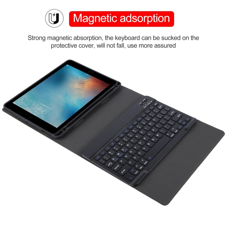 For iPad Pro 9.7 / 9.7 inch 2017 / 9.7 2018 / Air / Air 2 IP071 Separable ABS Smart Bluetooth Keyboard + Litchi Texture Horizontal Flip Leather Tablet Case (Black) - For iPad Pro by buy2fix | Online Shopping UK | buy2fix