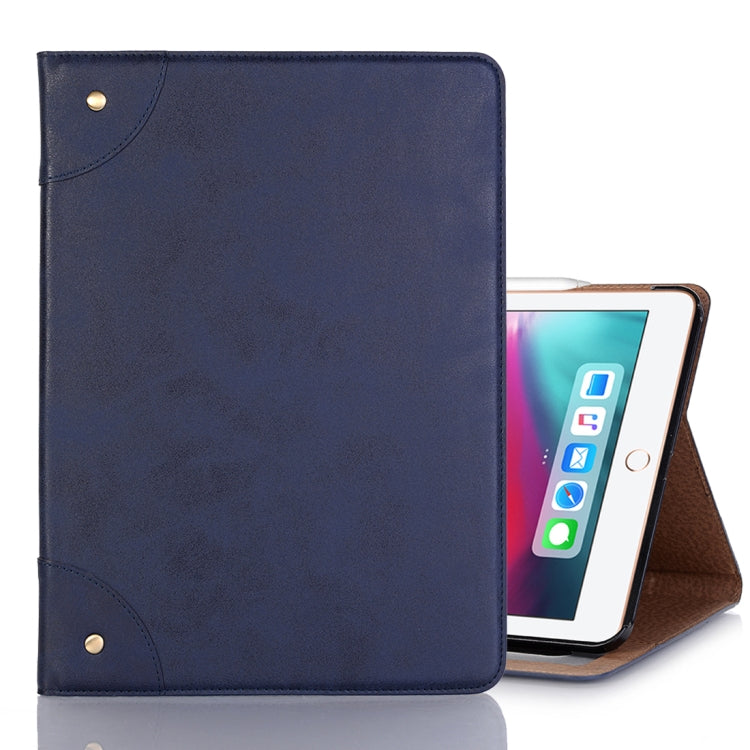 Retro Book Style Horizontal Flip PU Leather Case for iPad Air 13 2025 / 2024 / iPad Pro 12.9 inch (2018), with Holder & Card Slots & Wallet (Navy Blue) - iPad Pro 12.9 (2018) Cases by buy2fix | Online Shopping UK | buy2fix