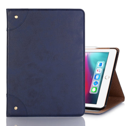 Retro Book Style Horizontal Flip PU Leather Case for iPad Air 13 2025 / 2024 / iPad Pro 12.9 inch (2018), with Holder & Card Slots & Wallet (Navy Blue) - iPad Pro 12.9 (2018) Cases by buy2fix | Online Shopping UK | buy2fix