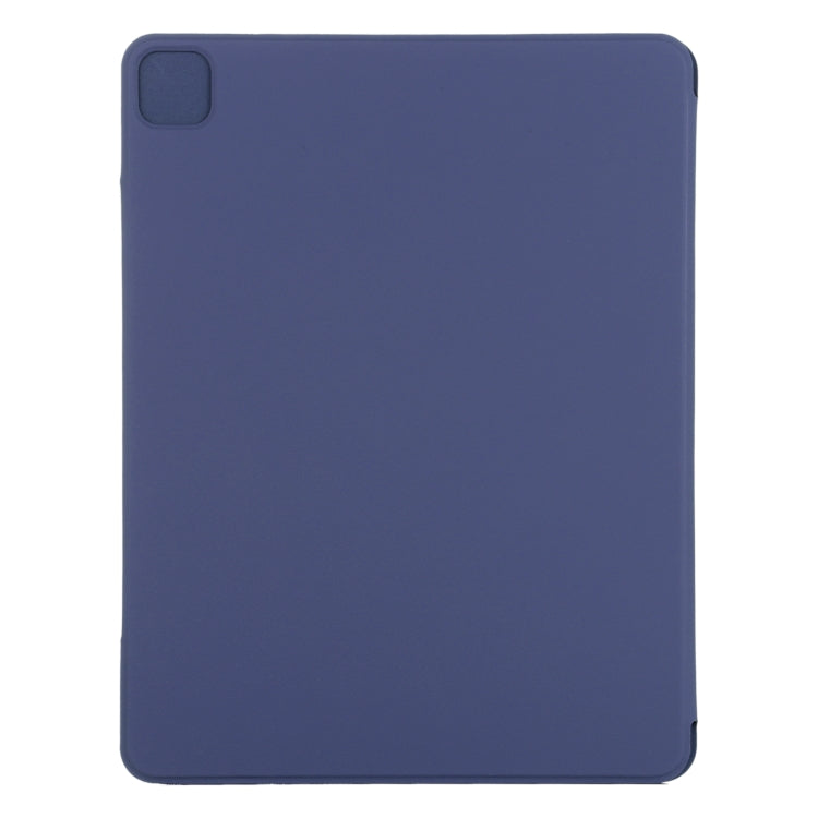 For iPad Air 13 2024 / Pro 12.9 2020 Double-sided Magnetic Flip PU Leather Tablet Case With Holder & Sleep / Wake-up Function(Dark Blue) - iPad Pro 12.9 (2020) Cases by buy2fix | Online Shopping UK | buy2fix