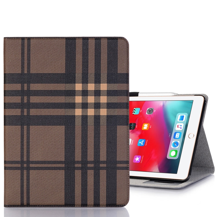 Plaid Texture Horizontal Flip PU Leather Case for iPad Air 11 2024 / iPad Pro 11 inch (2018), with Holder & Card Slots & Wallet(Coffee) - iPad Pro 11 (2018) Cases by buy2fix | Online Shopping UK | buy2fix