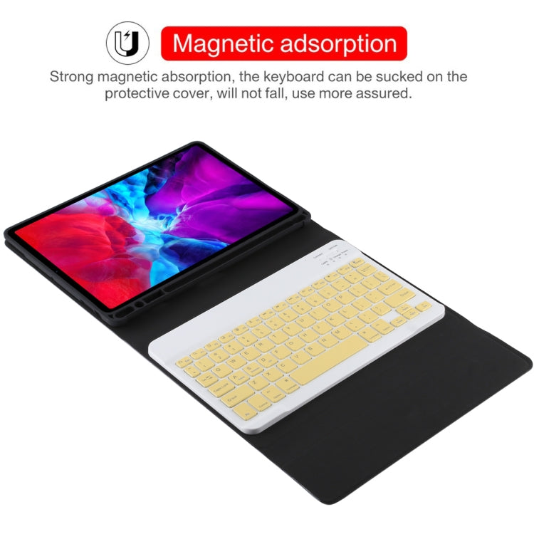 TG11B Detachable Bluetooth Yellow Keyboard + Microfiber Leather Tablet Case for iPad Pro 11 inch (2020), with Pen Slot & Holder (Black) - For iPad Pro by buy2fix | Online Shopping UK | buy2fix