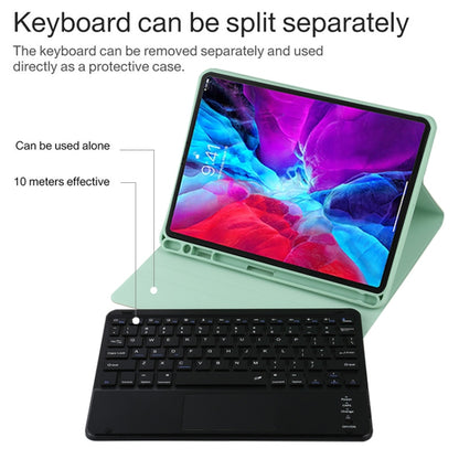 TG11BC Detachable Bluetooth Black Keyboard Microfiber Leather Tablet Case for iPad Pro 11 inch (2020), with Touchpad & Pen Slot & Holder (Green) - For iPad Pro by buy2fix | Online Shopping UK | buy2fix