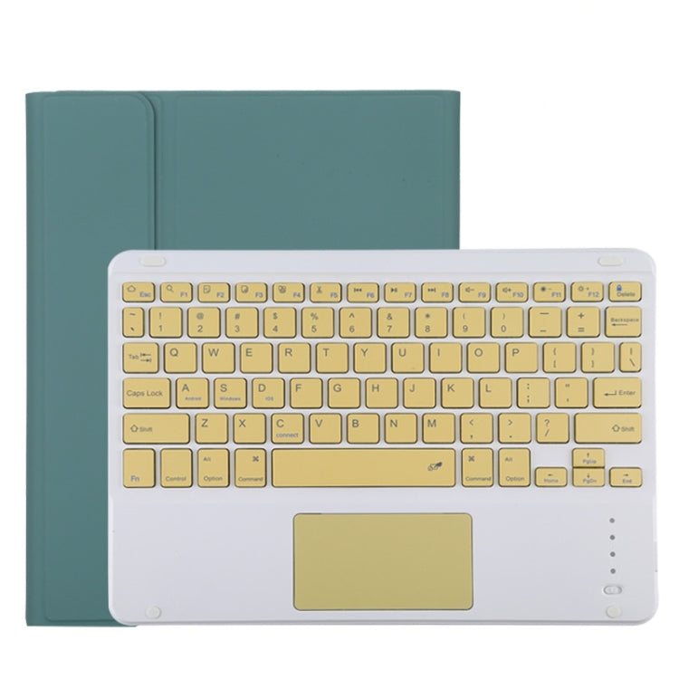 TG11BC Detachable Bluetooth Yellow Keyboard Microfiber Leather Tablet Case for iPad Pro 11 inch (2020), with Touchpad & Pen Slot & Holder (Dark Green) - For iPad Pro by buy2fix | Online Shopping UK | buy2fix