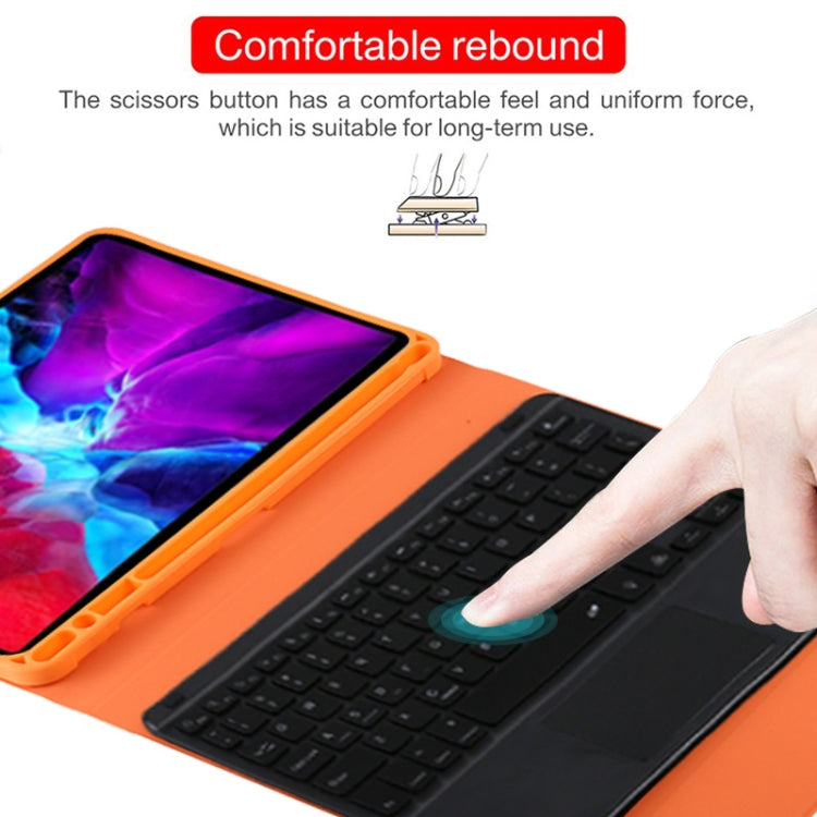 TG11BCS Detachable Bluetooth Black Keyboard Microfiber Leather Tablet Case for iPad Pro 11 inch (2020), with Backlight & Touchpad & Pen Slot & Holder (Orange) - For iPad Pro by buy2fix | Online Shopping UK | buy2fix