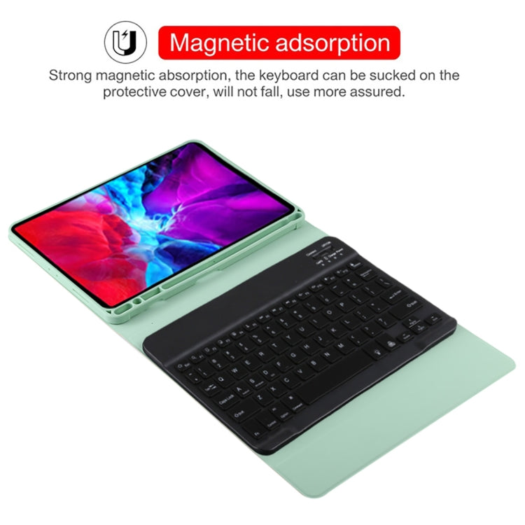 TG11BS Detachable Bluetooth Black Keyboard + Microfiber Leather Tablet Case for iPad Pro 11 inch (2020), with Backlight & Pen Slot & Holder(Green) - For iPad Pro by buy2fix | Online Shopping UK | buy2fix