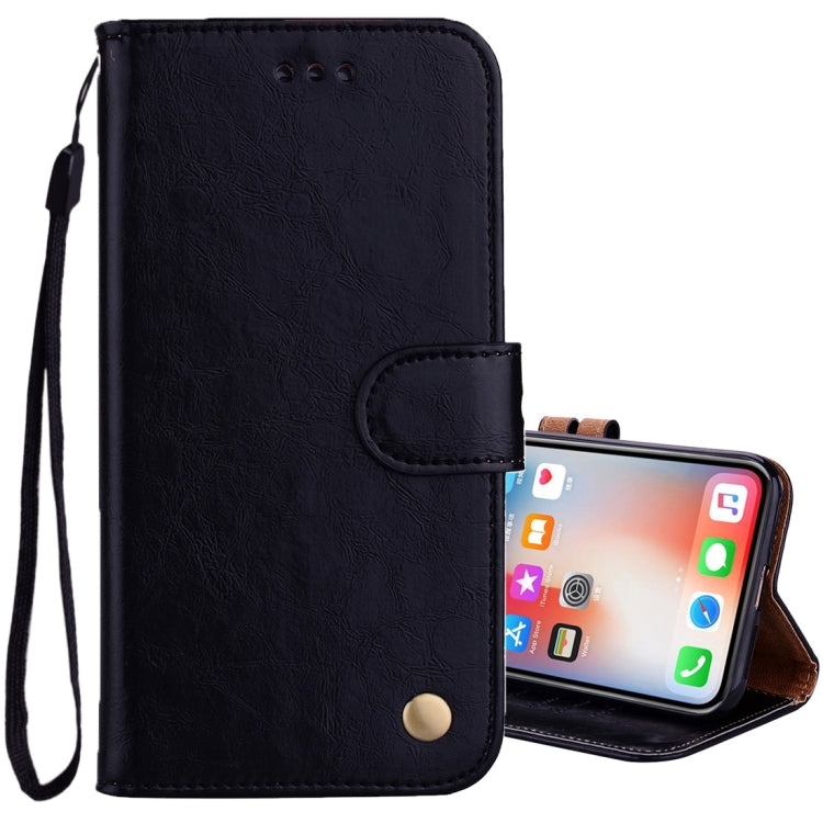 For iPhone X / XS Business Style Oil Wax Texture Horizontal Flip Leather Case with Holder & Card Slots & Wallet (Black) - More iPhone Cases by buy2fix | Online Shopping UK | buy2fix