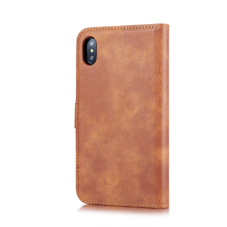 For iPhone XS Max DG.MING Crazy Horse Texture Flip Detachable Magnetic Leather Case with Holder & Card Slots & Wallet (Brown) - More iPhone Cases by DG.MING | Online Shopping UK | buy2fix