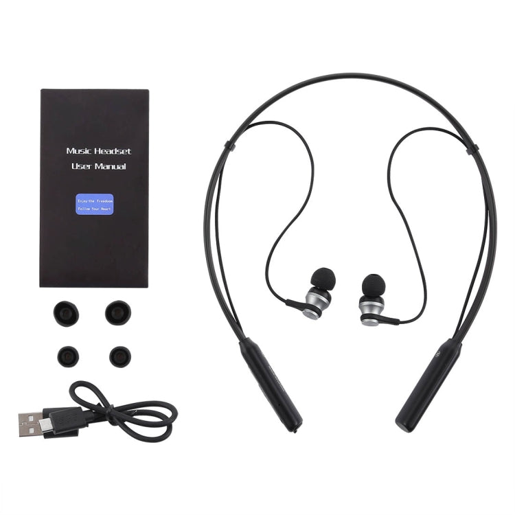 HT1 Magnetic In-Ear Wireless Bluetooth Stereo Headset(Black) - Neck-mounted Earphone by buy2fix | Online Shopping UK | buy2fix