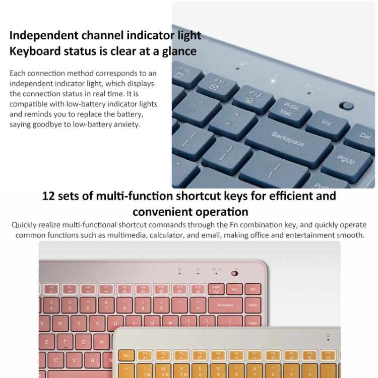 Original Xiaomi XMBXJP01YM 85 Keys Portable Dual-mode Keyboard (Beige White) - Wireless Keyboard by Xiaomi | Online Shopping UK | buy2fix