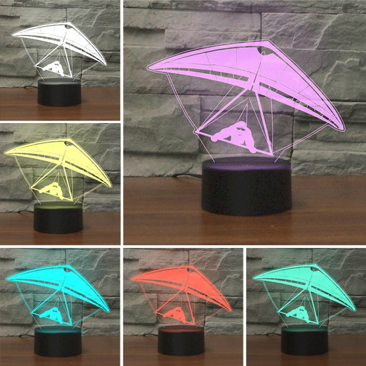 Hang Glider Shape 3D Colorful LED Vision Light Table Lamp, USB & Battery Version - Novelty Lighting by buy2fix | Online Shopping UK | buy2fix