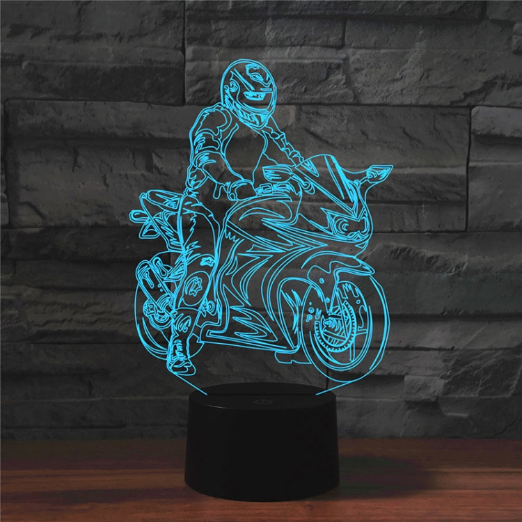 Motorcycle Shape 3D Colorful LED Vision Light Table Lamp, USB & Battery Version - Novelty Lighting by buy2fix | Online Shopping UK | buy2fix