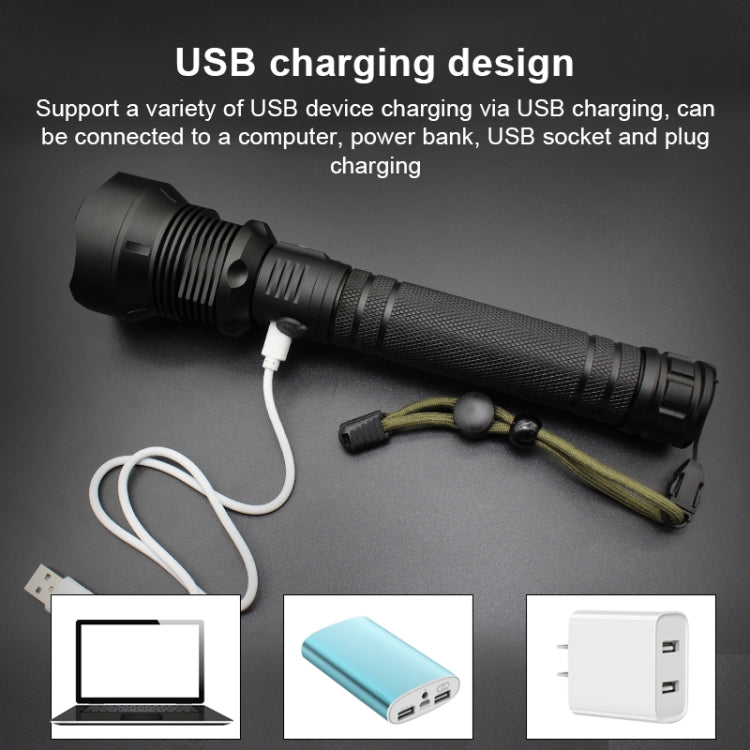 X92 Luminous Flux: 2000lm LED Waterproof Flashlight, Retractable Focus Function (Black) - LED Flashlight by buy2fix | Online Shopping UK | buy2fix