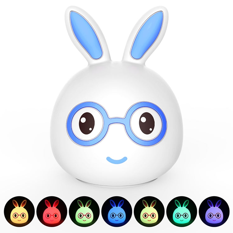 Smiling Rabbit Creative Touch 3D LED Decorative Night Light, USB Charging Version (Blue) - Night Lights by buy2fix | Online Shopping UK | buy2fix