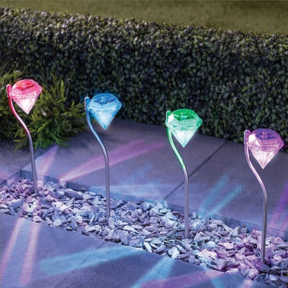 A108 4 PCS LED Solar Power Lamp, Outdoor Garden Landscape Path Decorative Diamond Lights, Random Color Delivery - Solar Lights by buy2fix | Online Shopping UK | buy2fix