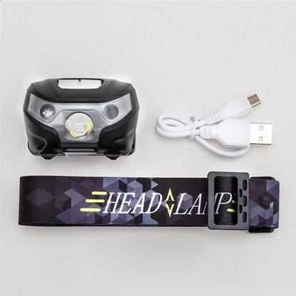 5W 4-Modes Waterproof White Light LED Head Lamp , 140LM Outdoor Mini USB Charging Body Motion Sensor with USB Cable for Running / Fishing - Headlamp by buy2fix | Online Shopping UK | buy2fix