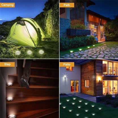 2 PCS 8 LEDs IP44 Waterproof Solar Powered Buried Light, SMD 5050 Under Ground Lamp Outdoor Path Way Garden Decking LED Light - Buried Lights by buy2fix | Online Shopping UK | buy2fix