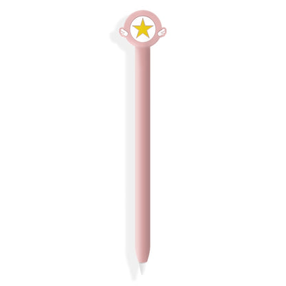 Cute Cartoon Silicone Protective Cover for Apple Pencil 1(Five-pointed Star Pink) - Pencil Accessories by buy2fix | Online Shopping UK | buy2fix