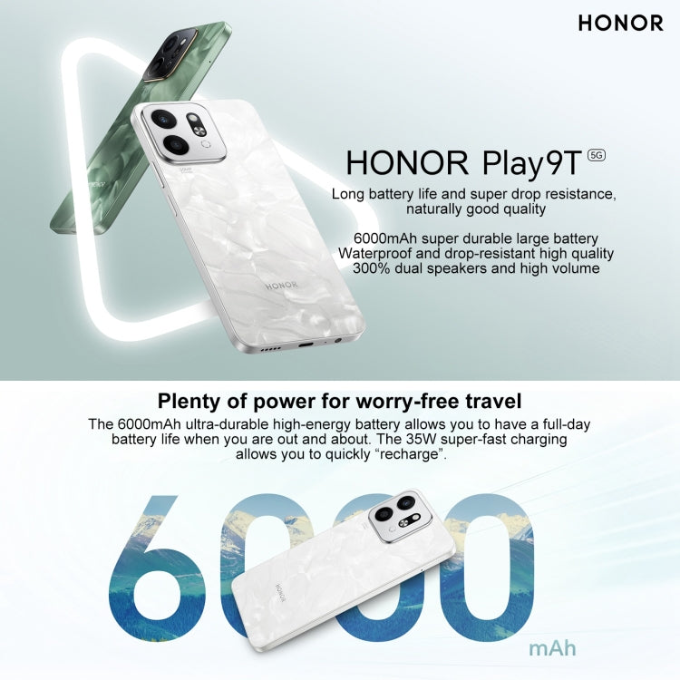 Honor Play9T 5G, 8GB+256GB, 6.77 inch MagicOS 8.0 Qualcomm Snapdragon 4 Gen2 Octa Core up to 2.2GHz, Network: 5G, OTG, Not Support Google Play (White) - Honor by Huawei | Online Shopping UK | buy2fix