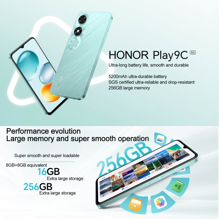 Honor Play9C 5G, 8GB+256GB, Side Fingerprint, 6.56 inch MagicOS 8.0 Dimensity 6100+ Octa Core, Network: 5G, OTG, Not Support Google Play (Blue) - Honor by Huawei | Online Shopping UK | buy2fix