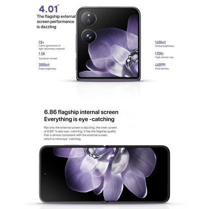 Xiaomi MIX Flip, 12GB+512GB, 6.86 inch + 4.01 inch Xiaomi HyperOS Snapdragon 8 Gen 3 Octa Core 4nm up to 3.3GHz, NFC, Network: 5G (Phantom Purple) - Xiaomi MI by buy2fix | Online Shopping UK | buy2fix