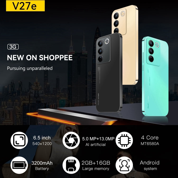 V27e / X23, 2GB+16GB, 6.5 inch Screen, Face Identification, Android 9.1 MTK6580A Quad Core, Network: 3G, Dual SIM (Cyan) -  by buy2fix | Online Shopping UK | buy2fix